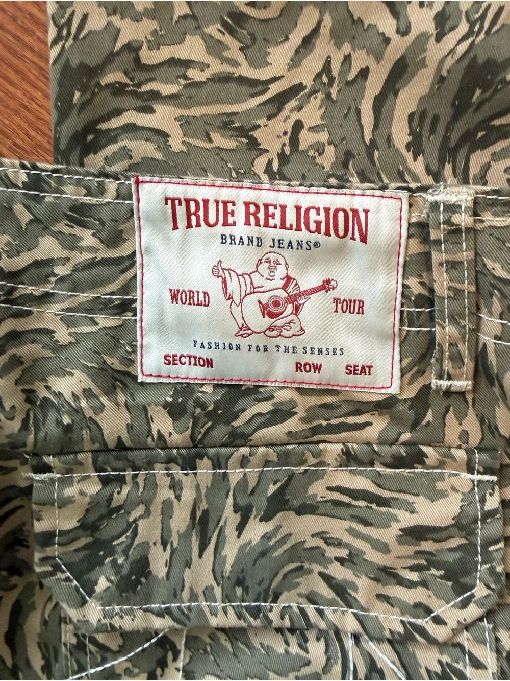 True Religion Camouflage Swirl Cargo Pants in Olive & Cream (31)